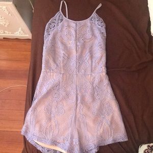Lavender and nude lace romper